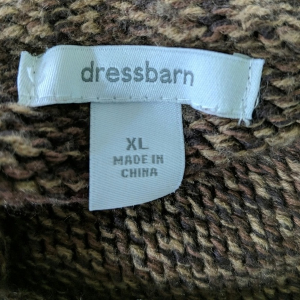 DRESSBARN Brown Marled Cardigan Swing Sweater XL - Picture 7 of 8